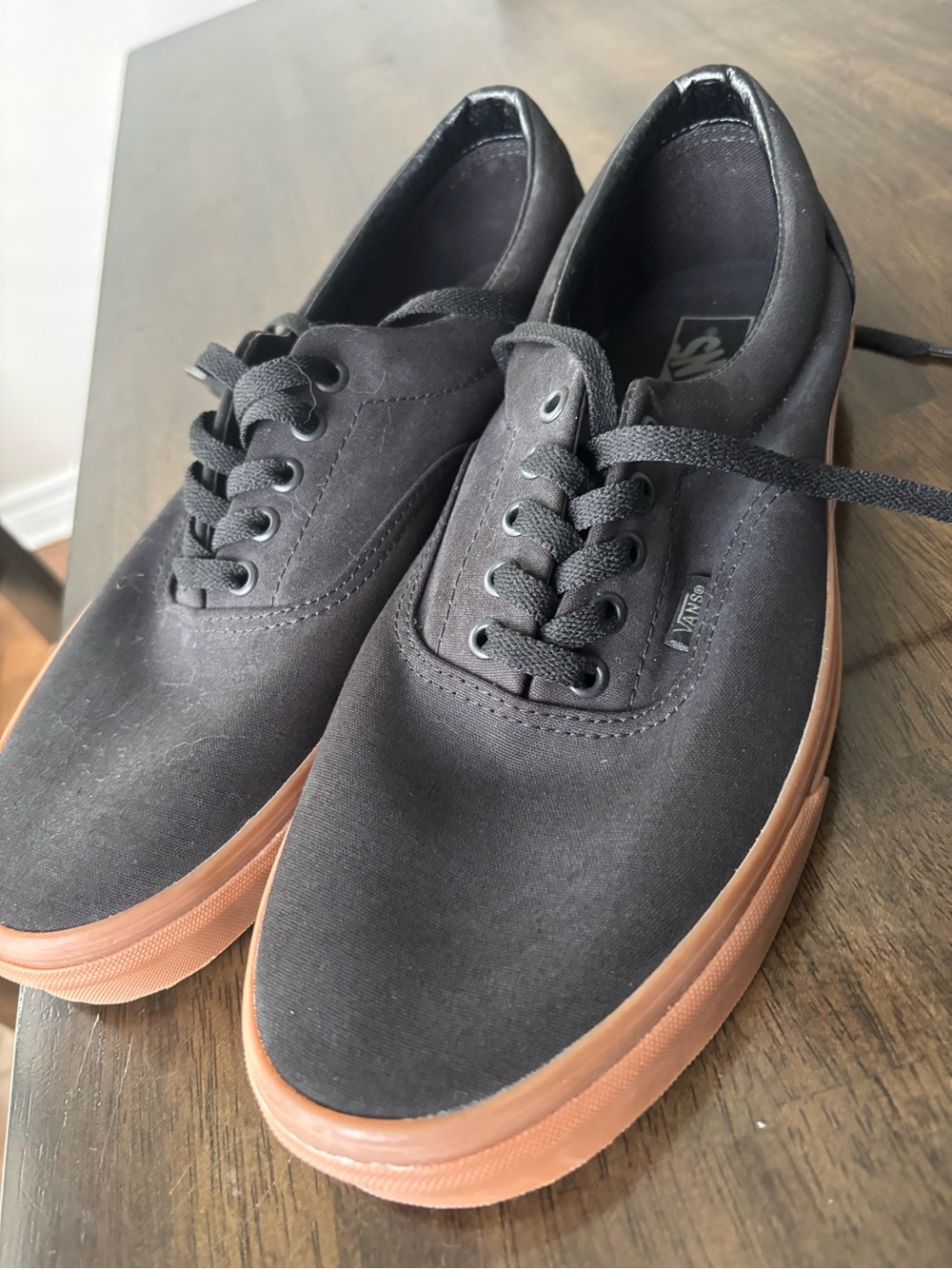 Vans Men’s Low-Top Sneakers in Black with Gum Sole